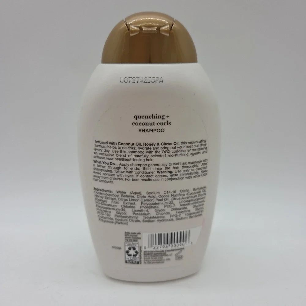 NEW Lot Of 4 OGX Quenching + Coconut Curls Shampoo Sulfate- Free Hydrates 13oz